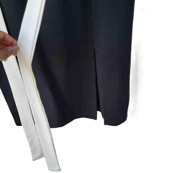 NEW Black Long Sleeve Bow Strap Square Neck Midi Dress Size Medium - Picture 8 of 9